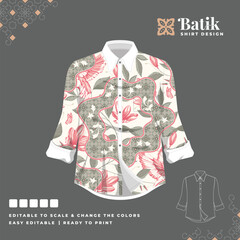 beautiful batik shirt template design 66