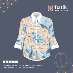 beautiful batik shirt template design 64