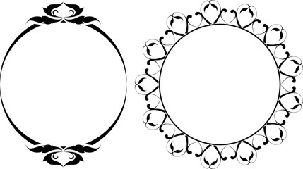 vector frames black on a white background, vintage