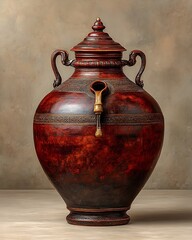 Cultural clay pot with ornamental water tap Images