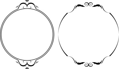 vector frames black on a white background, vintage