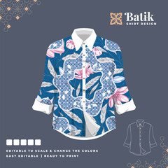 beautiful batik shirt template design 63