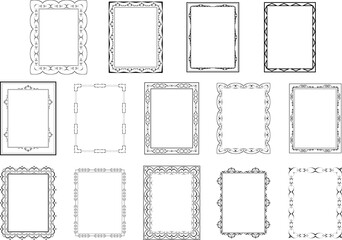 vector frames black on a white background, vintage