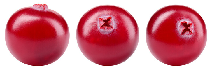 Cranberry isolated png. Cranberry on white or transparent background. Perfect retouched cranberries...