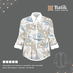beautiful batik shirt template design 58