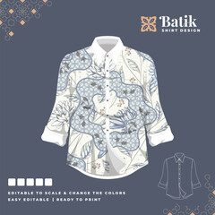 beautiful batik shirt template design 56