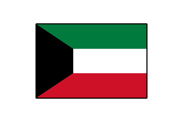 The design features the national flag of Kuwait, with its distinct colors and shape, symbolizing the country's rich heritage and identity in a clear vector format.