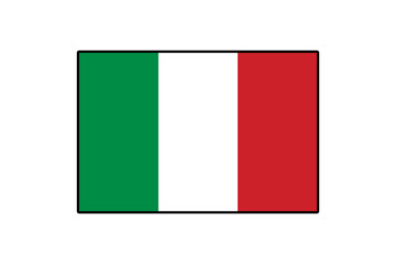 The design features the national flag of Italy with three vertical stripes in green, white, and red. This emblem represents Italian heritage and culture.