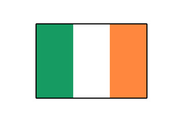 The flag of Ireland displays three vertical stripes in green, white, and orange, representing nationalism, peace, and union. It symbolizes Irish heritage and pride.