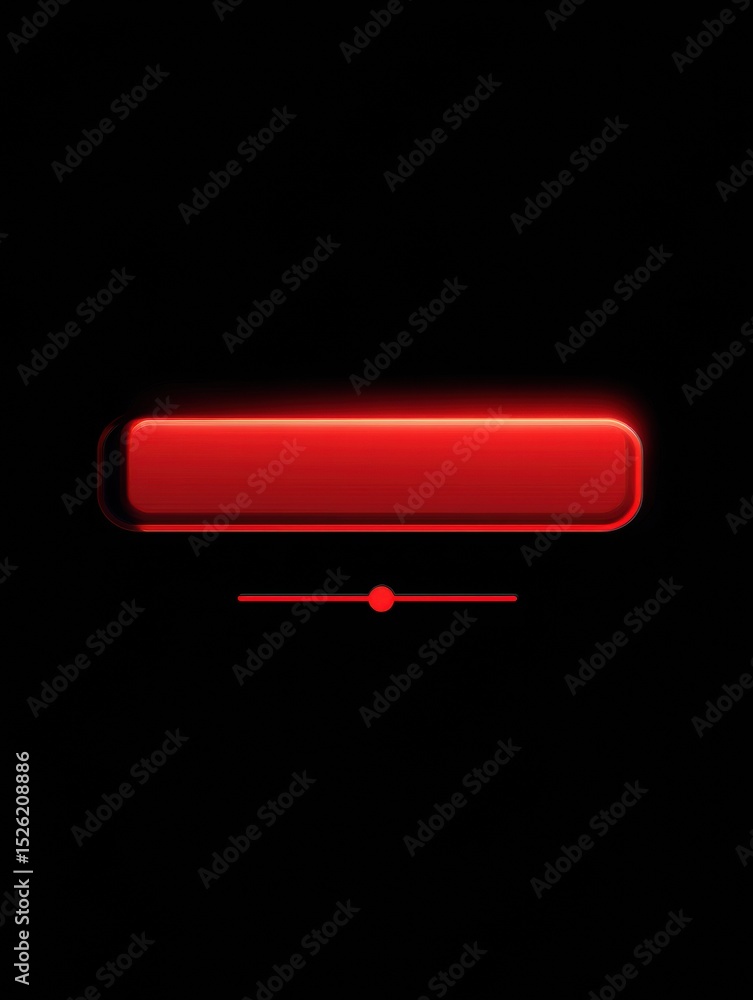 Fototapete Glitched Login Input Field Flashing Red With Empty Space on the Right Side Centered on a Black Background