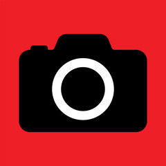 A clear vector illustration of a digital photo camera icon used in photography and web design