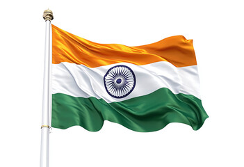Indian flag waving isolated on white background © Uttara Graphic