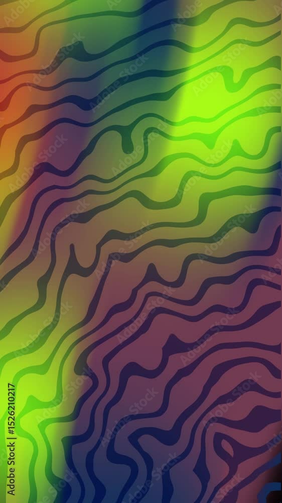 Poster vertical abstract background animation with colorful fluid waves and psychedelic motion, perfect for