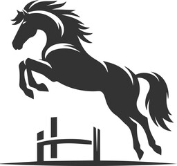 Running horse silhouette vector drawing artwork