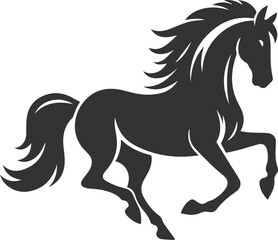 Running horse silhouette vector drawing artwork
