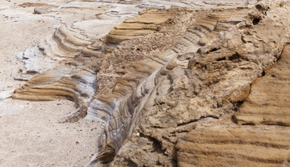 Gran Canaria, textures of the rocks of El Confital beach on the edge of Las Palmas de Gran Canaria