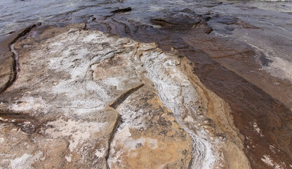 Gran Canaria, textures of the rocks of El Confital beach on the edge of Las Palmas de Gran Canaria