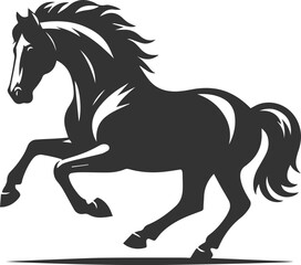 Running horse silhouette vector drawing artwork