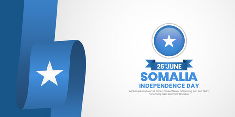 Somalia flag for independence day banner background with blank space area