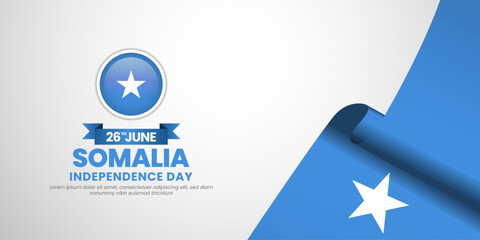 Somalia flag for independence day banner background with blank space area