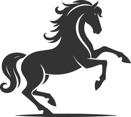 Running horse silhouette vector drawing artwork