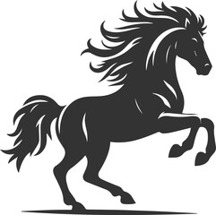 Running horse silhouette vector drawing artwork