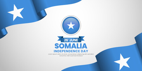 Somalia flag for independence day banner background with blank space area