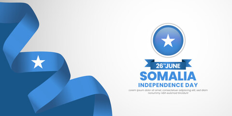 Somalia waving ribbon flag for independence day banner design