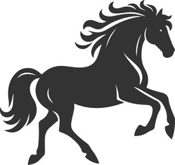 Running horse silhouette vector drawing artwork