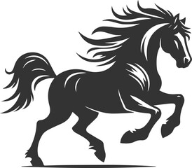 Running horse silhouette vector drawing artwork