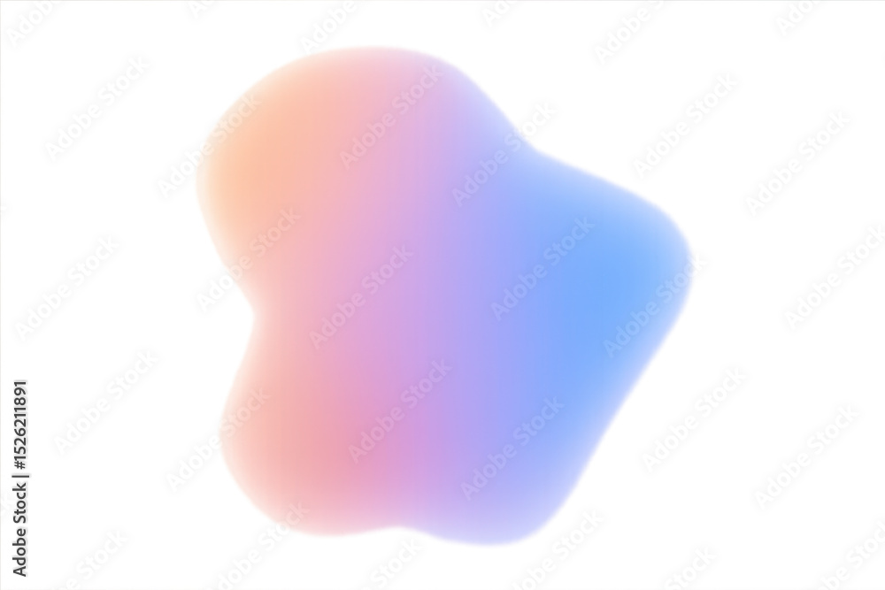 Poster pastel gradient fluid blob with a transparent background, perfect for adding a touch of ethereal bea