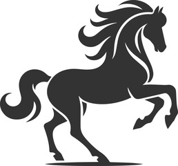 Running horse silhouette vector drawing artwork