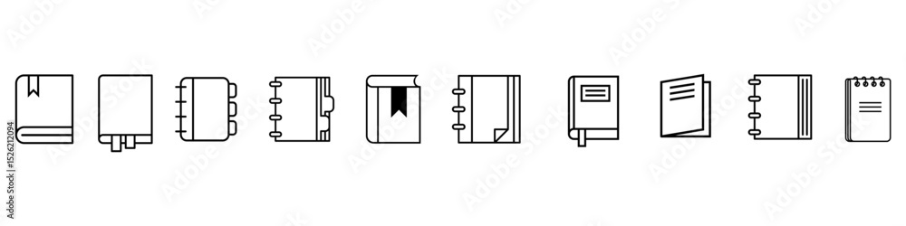 Fototapete notebook icon vector set. notepad illustration sign collection. diary question symbol. sketchpad web