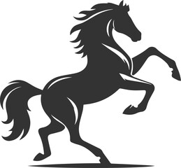 Running horse silhouette vector drawing artwork
