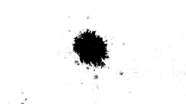 インクの垂れる滴、にじみの動画