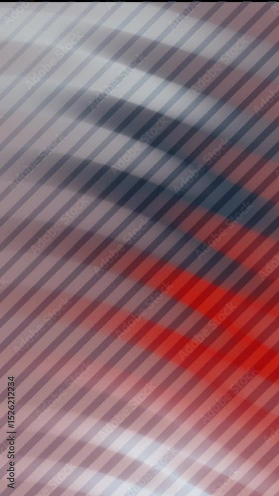 Poster vertical dynamic animation featuring diagonal lines in gray, red, and white, creating a visually sti