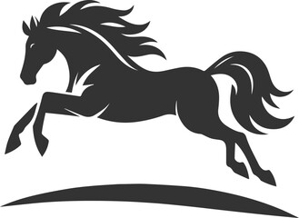 Running horse silhouette vector drawing artwork