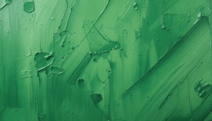 Abstract Green and White Brush Strokes Painting Art Pattern.