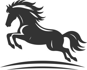 Running horse silhouette vector drawing artwork