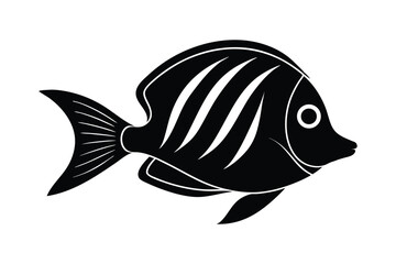 Silhouette art illustration in side view of a butterflyfish.eps