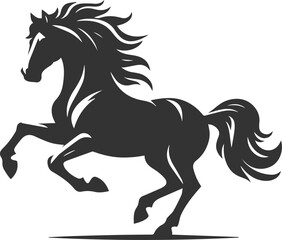 Running horse silhouette vector drawing artwork