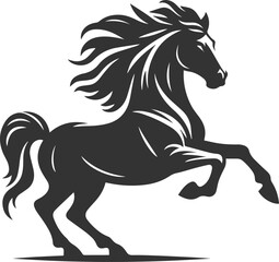 Running horse silhouette vector drawing artwork