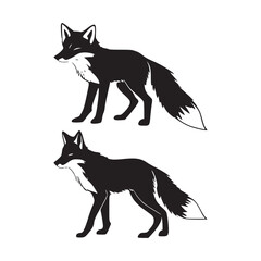 Black Wolf Silhouette Collection – Vector Illustration