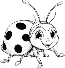 Ladybug 2D Cartoon Vector Mascot – Cute Insect Character for Kids, Stickers, and Branding