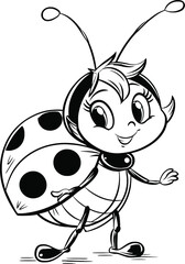 Ladybug 2D Cartoon Vector Mascot – Cute Insect Character for Kids, Stickers, and Branding
