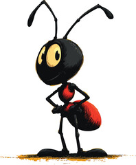 Ant 2D Cartoon Vector Mascot – Cute Insect Character Design for Kids and Branding