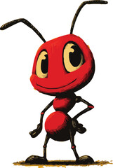 Ant 2D Cartoon Vector Mascot – Cute Insect Character Design for Kids and Branding