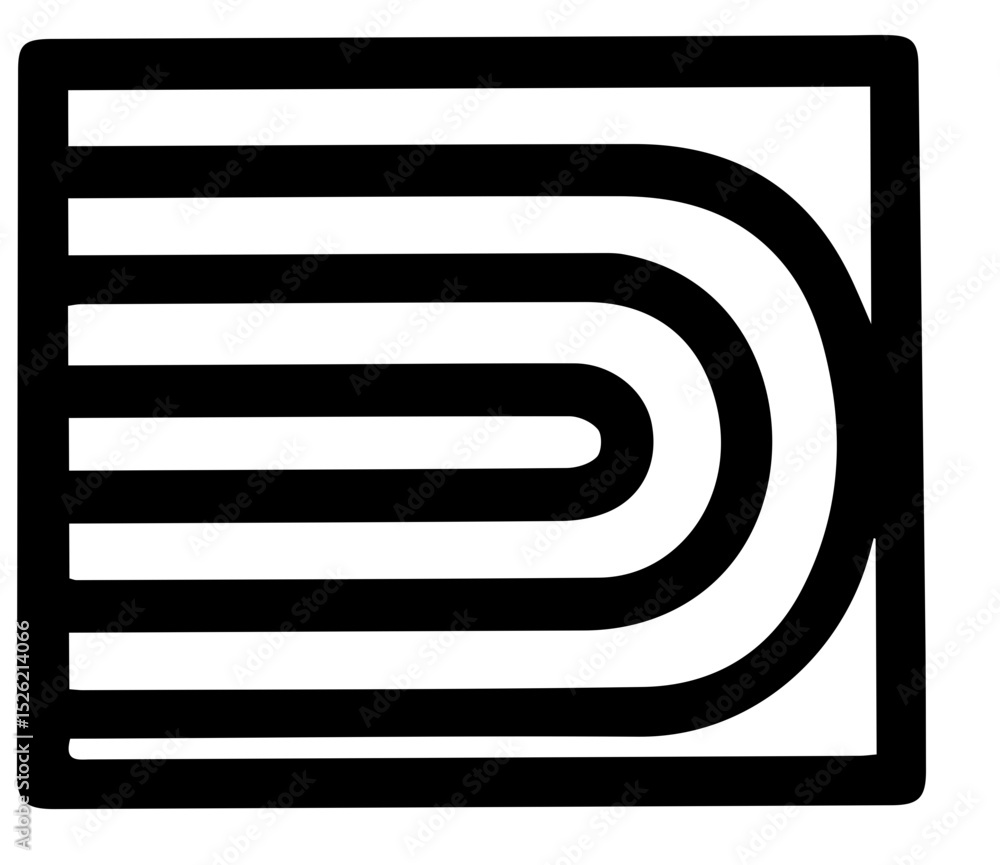Poster striking abstract black and white pattern with curved lines design