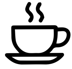 Steaming Cup of Delight A Simple Black and White Coffee Icon