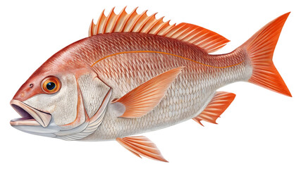 Fototapeta premium Detailed Red Snapper Transparent Image